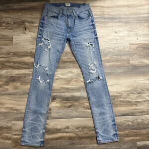 Distressed Hudson Women’s Sartor Slouchy Skinny Jeans Size 29